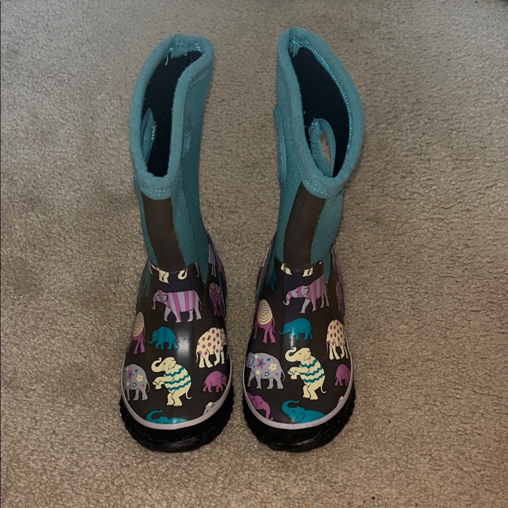 Hatley Kids Animal Print Rain Boots - Blue and Black
